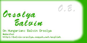 orsolya balvin business card